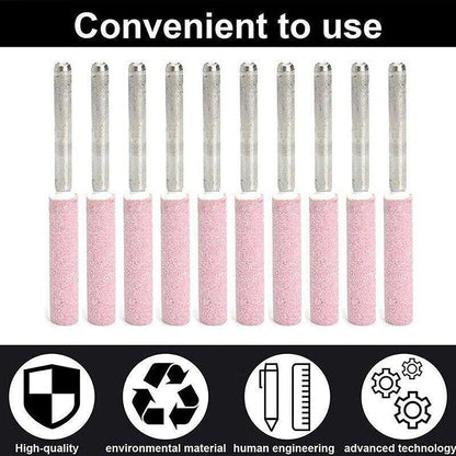 10 Pack Chain Tool Sharpener Grinding Stones for Rotary Bit Kits 4/4.8/5.5mm - 3MM X 5.5MM