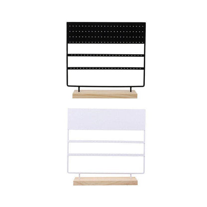 Earring Stand Display Rack 3-Tier Ear Stud Holder Jewelry Organizer 144 Holes - White