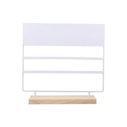 Earring Stand Display Rack 3-Tier Ear Stud Holder Jewelry Organizer 144 Holes - White