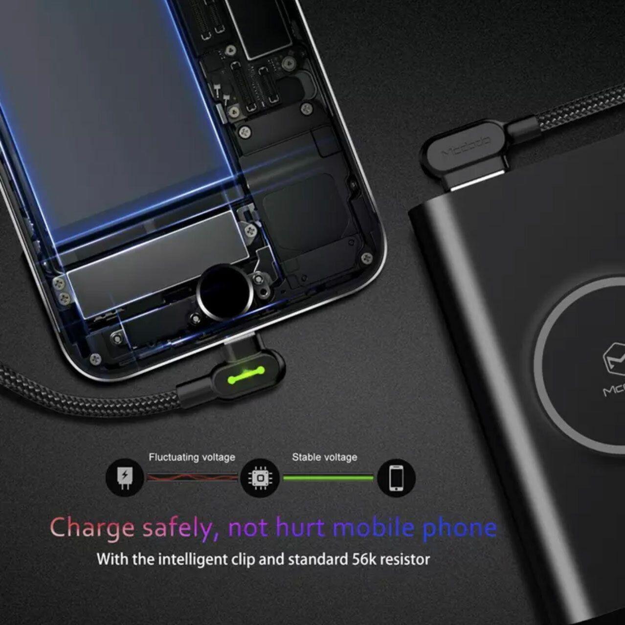 Mcdodo Fast Usb Cable Heavy Duty Charging Syn Charger Iphone 90 Degree Angle - 3m