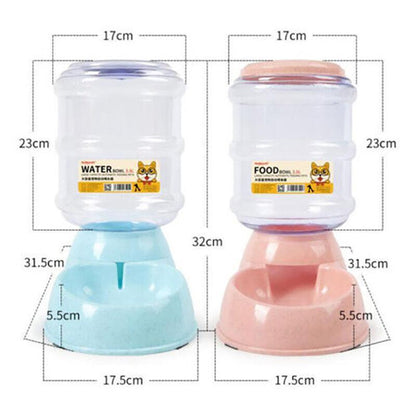 Automatic 3.8L Water Feeder Pet Dog Cat Puppy Dispenser Feeder Bowl Bottle - Grey