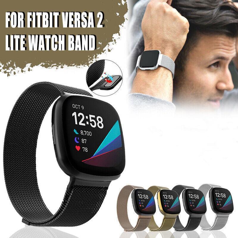 For Fitbit Versa 2 Lite Watch Band Strap Sports Metal Wristband Replacement Large - Gold Versa/Versa 2/Lite
