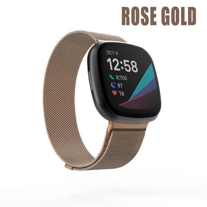 For Fitbit Versa 2 Lite Watch Band Strap Sports Metal Wristband Replacement Large - Silver Versa/Versa 2/Lite