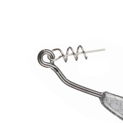 Weedless Jighead Hook Swimbait Worm Fishing Lure Wide Gap Single Barbed Spinner - 1/0#