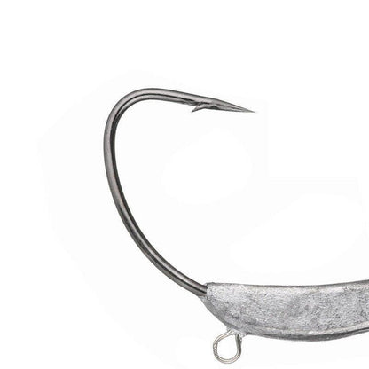 Weedless Jighead Hook Swimbait Worm Fishing Lure Wide Gap Single Barbed Spinner - 3/0#