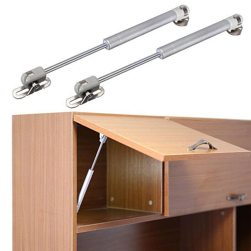 4PCS 60N Gas Strut Kitchen Cabinet Cupboard Door Hinges Stays - Silver