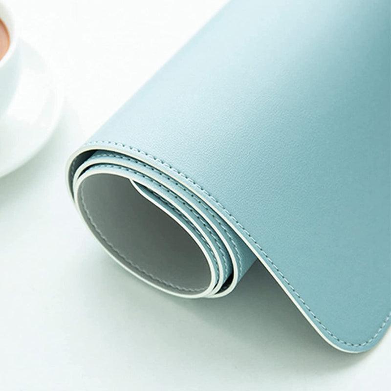 Large Leather Mouse Pad 80x40cm Desk Mat Gaming Extended Waterproof Anti Slip - Dark Blue