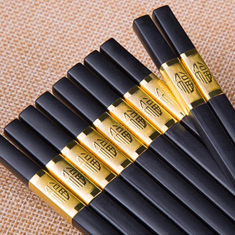 10Pairs Premium Fiberglass Reusable Chopsticks - Dishwasher Safe - Silver-2