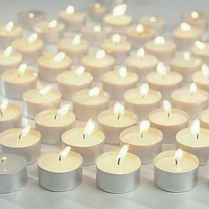 Tealight Candles 10 or 50 Pack Unscented Long Burning for Wedding Party Decor - Red- 2 Hours10PCS