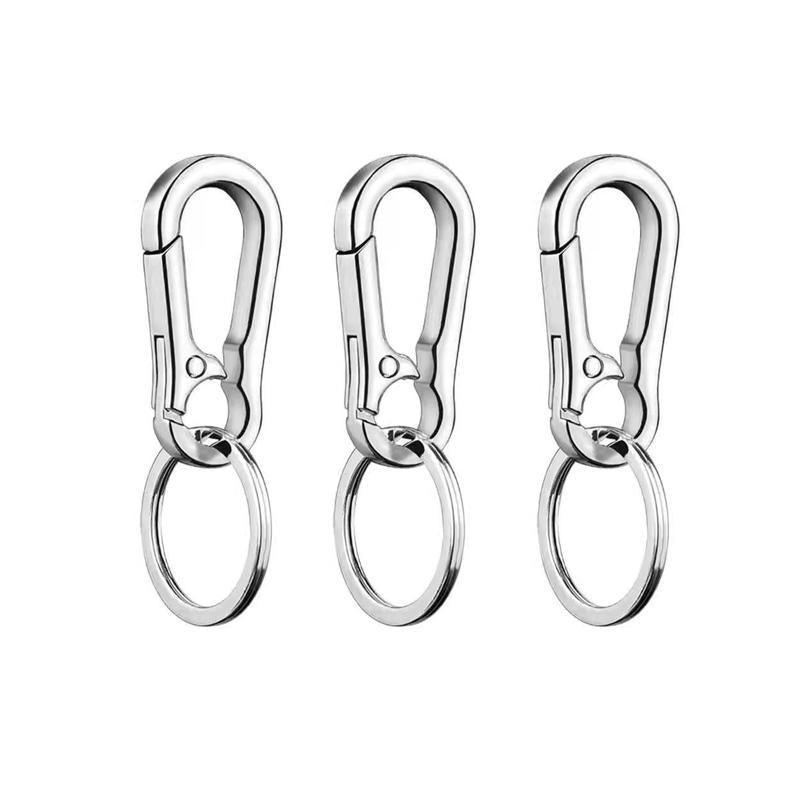 3PCS Zinc Alloy Spring Hook Keychain with Key Rings for Car Keys and Bags