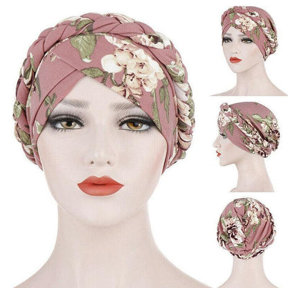 Women'S Comfort Cap Floral Pattern Chemo Head Coverings - Black