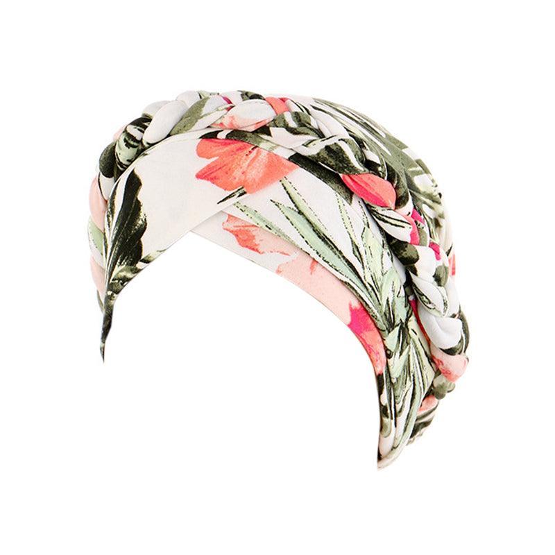 Women'S Comfort Cap Floral Pattern Chemo Head Coverings - Black