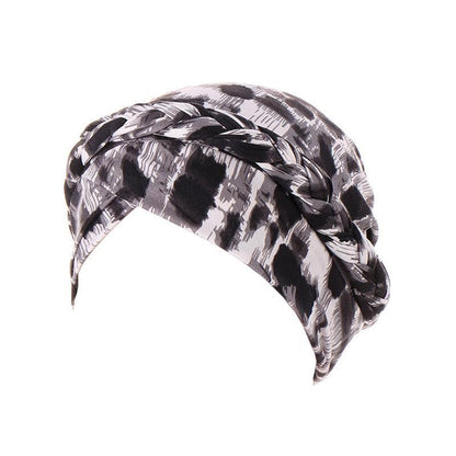 Women'S Comfort Cap Floral Pattern Chemo Head Coverings - Black