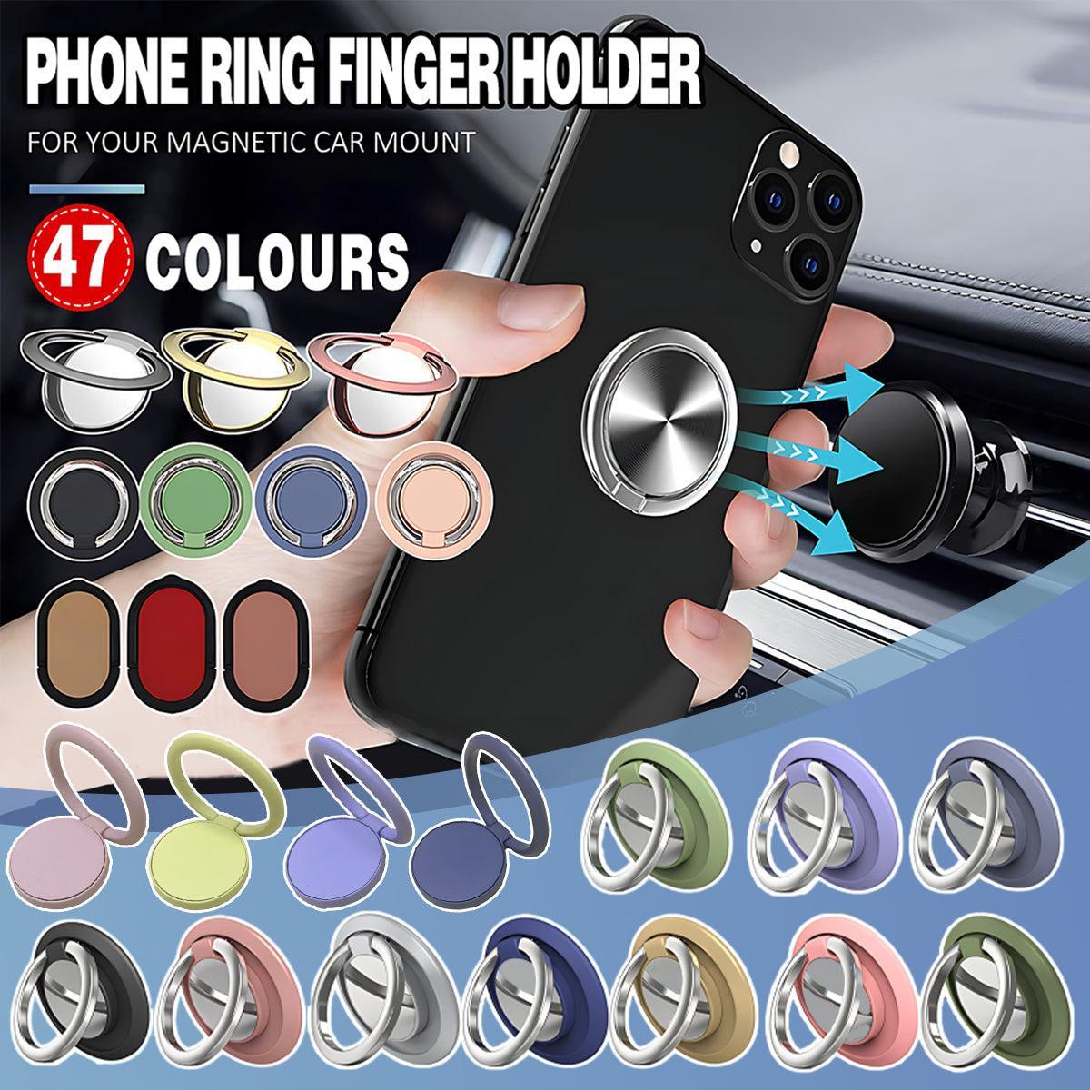 Iring Phone Ring Finger Holder Stand Car Mount Hook For Iphone Ipad Mobile Grip - A14-Blue