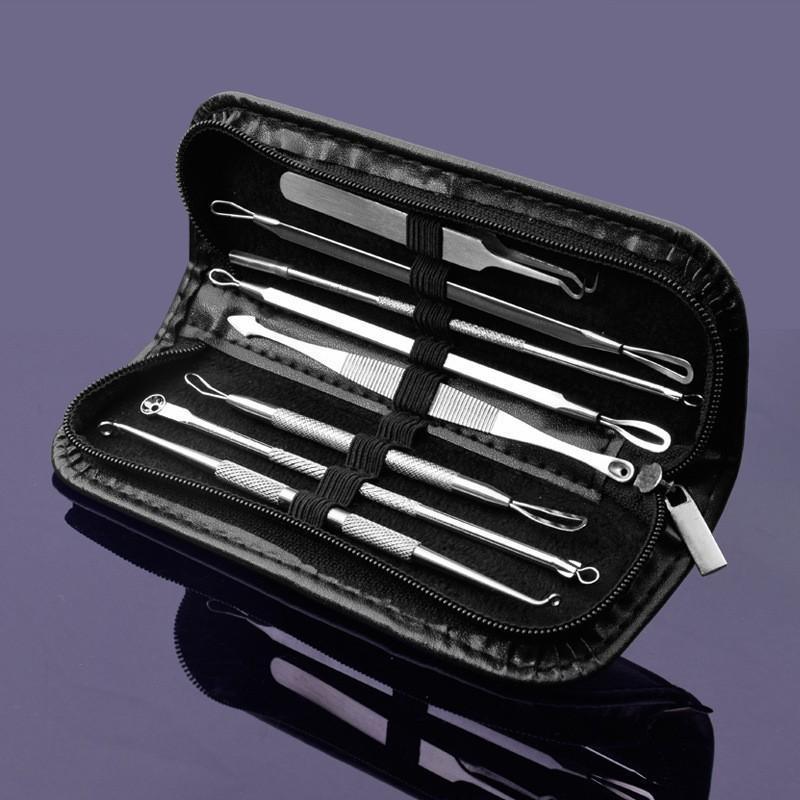 8PCS Stainless Steel Blackhead Remover and Blemish Extractor Tool Kit with Case