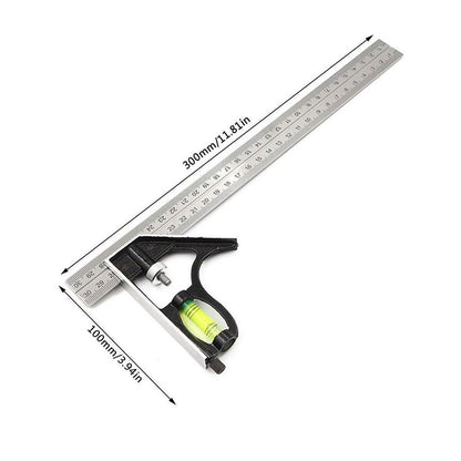 300mm Horizontal Movable Angle Ruler Adjustable Measuring Tool for Engineering