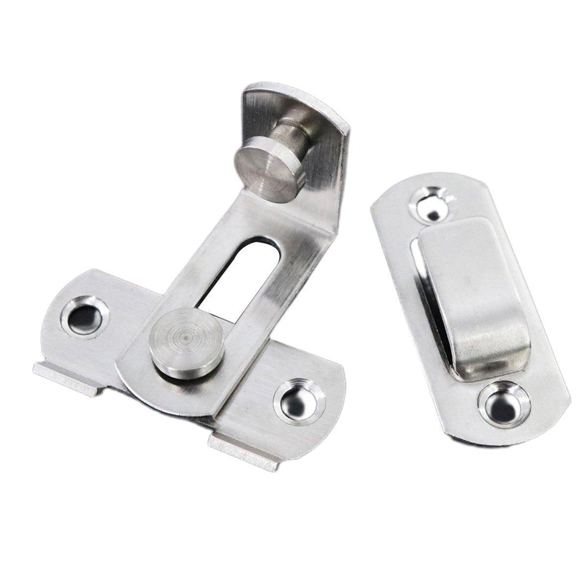 2 Sets 90 Degree Sliding Door Latch Lock Catch Kit for Home Use - Right-Angle-Black-S