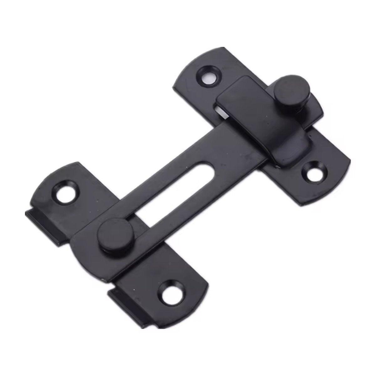 2 Sets 90 Degree Sliding Door Latch Lock Catch Kit for Home Use - Right-Angle-Black-S