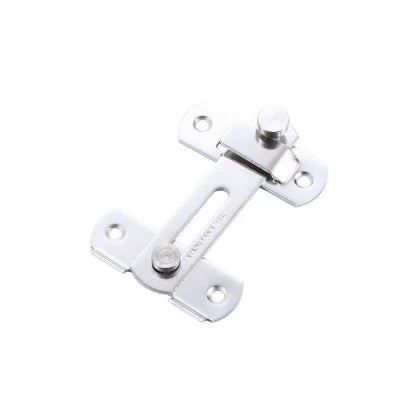 2 Sets 90 Degree Sliding Door Latch Lock Catch Kit for Home Use - Right-Angle-Silver-L