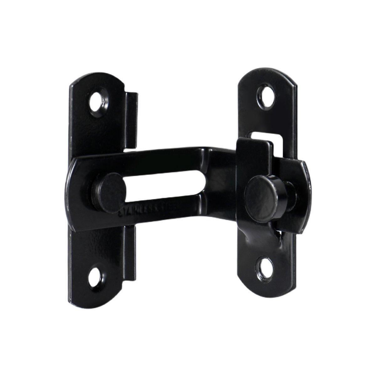 2 Sets 90 Degree Sliding Door Latch Lock Catch Kit for Home Use - Right-Angle-Silver-L