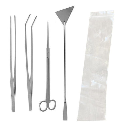 Stainless Steel Aquarium Tool Set Tweezers Scissors Spatula Kit 4 5 6PCS - Curved Scissors