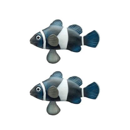 2PCS Artificial Betta Fish Aquarium Decorations Silicone Floating Moving Fish - Purple Lionfish