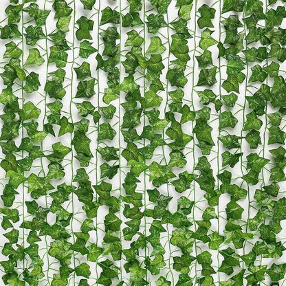 12 X 2M Artificial Ivy Vine Fake Foliage Flower Hanging Leaf Garland Plant Party - Scindapsus Leaves