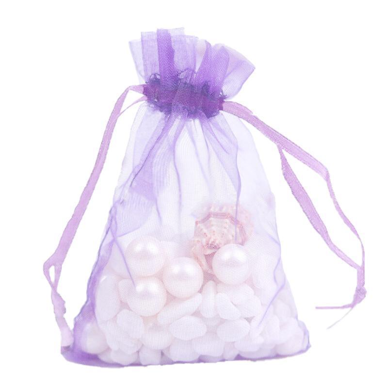 50PCS Organza Bag Sheer Bags Jewellery Wedding Candy Packaging Sheer Bags 9*12 cm - Light Blue/50PCS