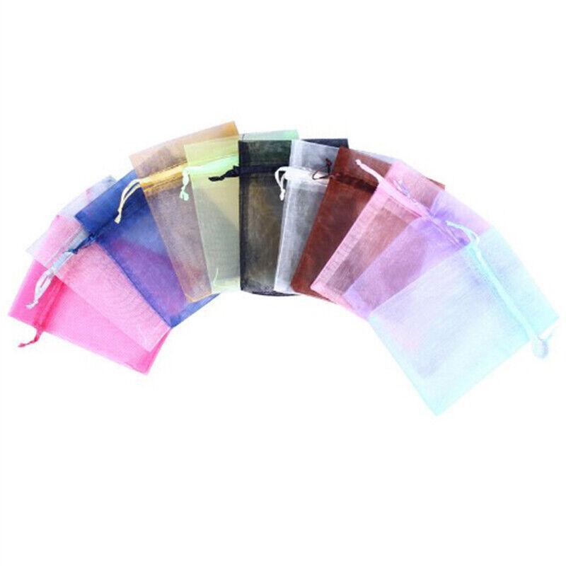50PCS Organza Bag Sheer Bags Jewellery Wedding Candy Packaging Sheer Bags 9*12 cm - Red/50PCS