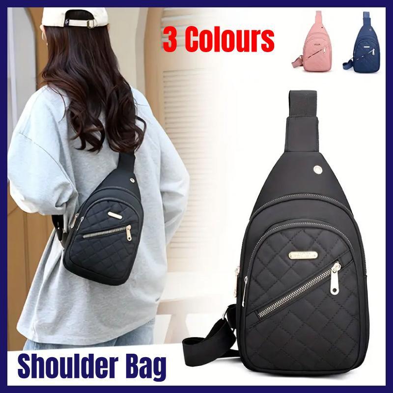 Chest Bag Crossbody Sports Bag Simple Casual Crossbody Bag for Travel Outdoor - Black