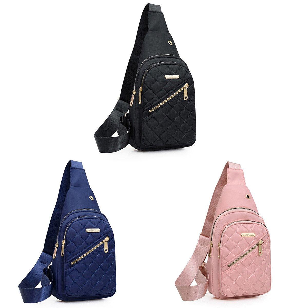 Chest Bag Crossbody Sports Bag Simple Casual Crossbody Bag for Travel Outdoor - Black