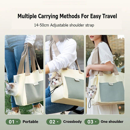 Portable Breathable Adjustable Crossbody Pet Carrier Bag Large Capacity for Pet - Green - Factory Direct Shop
