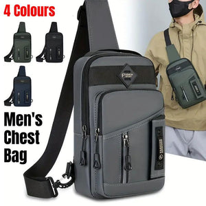 Casual Multifunctional Crossbody Bag for Men Travel Outdoor Hiking and Sports - Grey