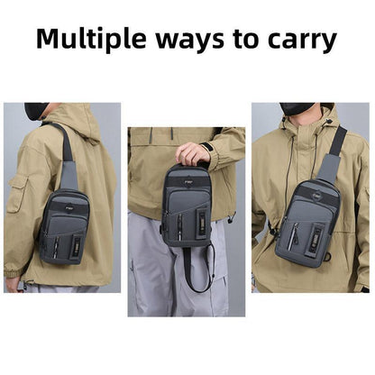 Casual Multifunctional Crossbody Bag for Men Travel Outdoor Hiking and Sports - Grey