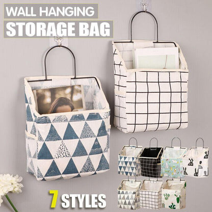 Wall Hanging Storage Bag Home Wardrobe Organiser Pouch Book Holder Phone Pocket - Polar Bear