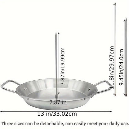 Stainless Steel Vertical Skewer Grill Pan Barbecue Kebab Rack Grill Cooking Tool