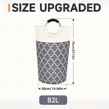 82L Large Capacity Laundry Basket for Dirty Clothes Toy Storage and Organizing - Grey