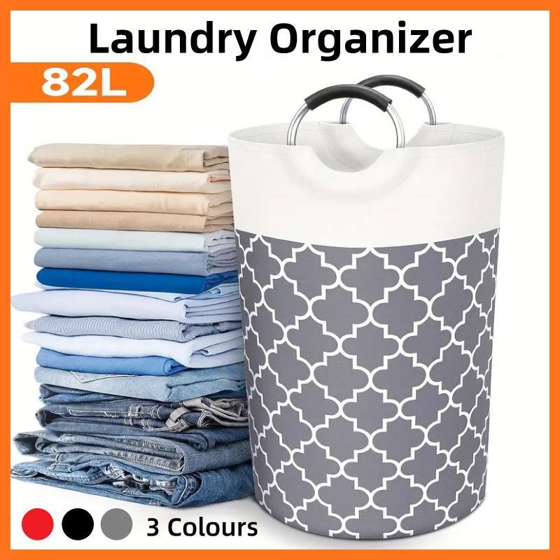 82L Large Capacity Laundry Basket for Dirty Clothes Toy Storage and Organizing - Red