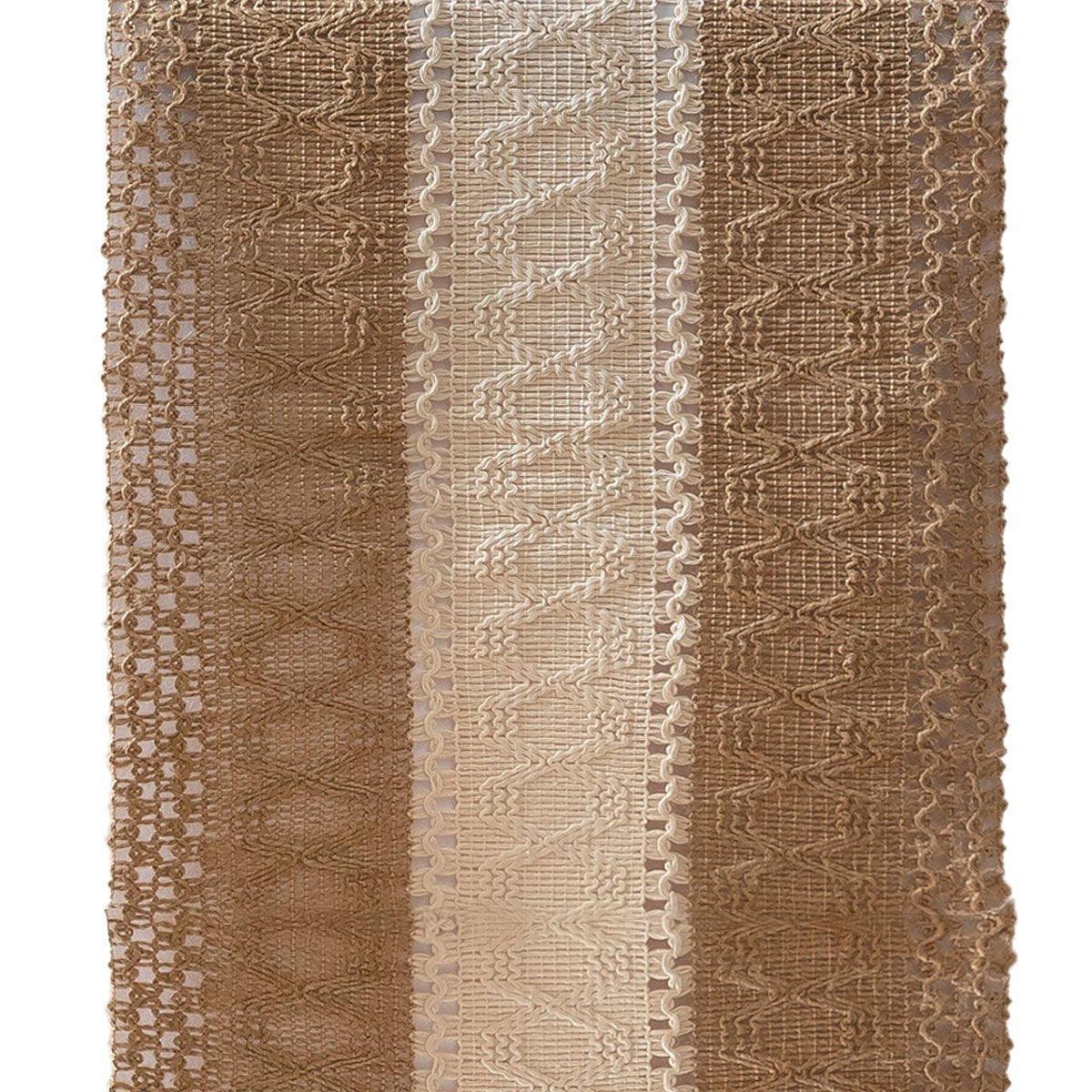 Cotton Linen Table Runner with Knot Tassel Bed End Towel Long Tablecloth Mat - Beige