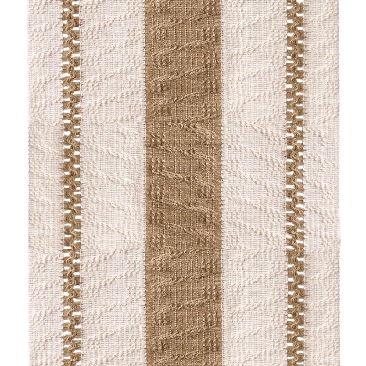 Cotton Linen Table Runner with Knot Tassel Bed End Towel Long Tablecloth Mat - Beige