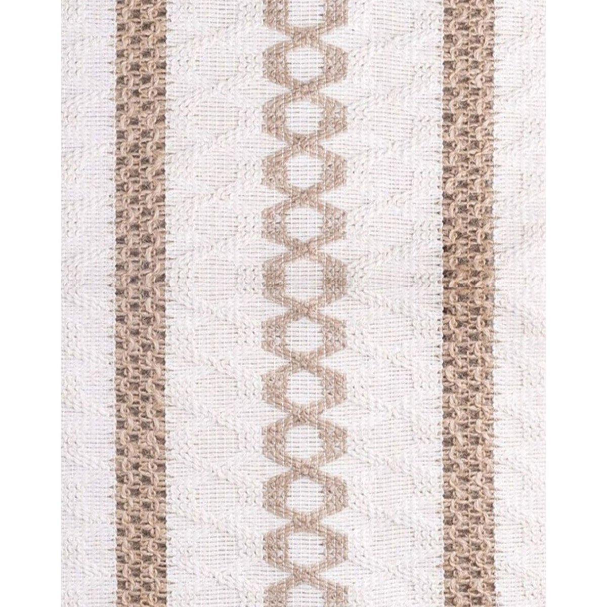 Cotton Linen Table Runner with Knot Tassel Bed End Towel Long Tablecloth Mat - Black