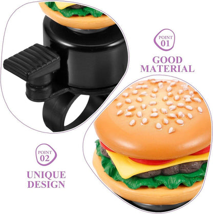 Cute Food Style Bicycle Bell Loud and Fun Handlebar Accessory - Hamburger