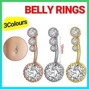 Belly Button Rings Bar Navel Steel Copper Zirconia Piercing Body Piercing - Gold