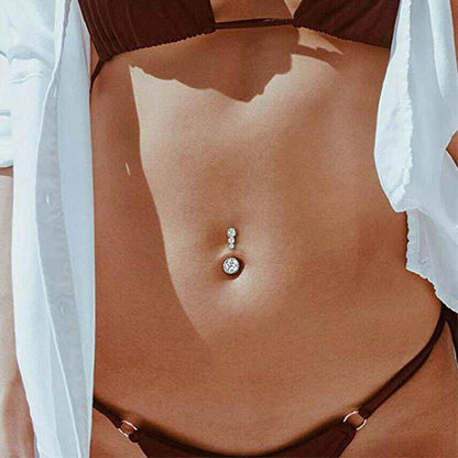 Belly Button Rings Bar Navel Steel Copper Zirconia Piercing Body Piercing - Rose Gold