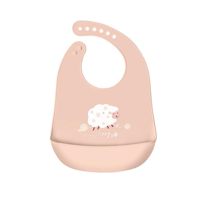 Silicone Waterproof Feeding Bib Apron with Pouch Easy to Clean Smock for Mealtime Use - Purple Swan