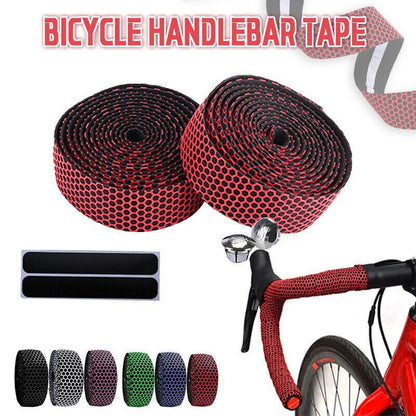 2X Thick Bicycle Handlebar Tape Bar Drop Wrap Mtb Road Bike Anti-Slip Punch - Blue