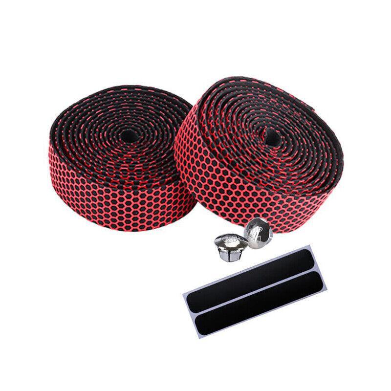 2X Thick Bicycle Handlebar Tape Bar Drop Wrap Mtb Road Bike Anti-Slip Punch - Blue