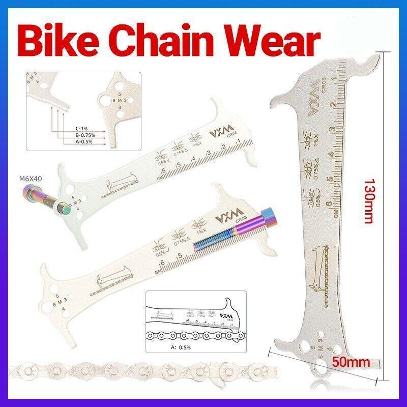 3 in 1 Bike Chain Wear Indicator Chain Hook Bolt Gauge Ruler Tool Stai ...