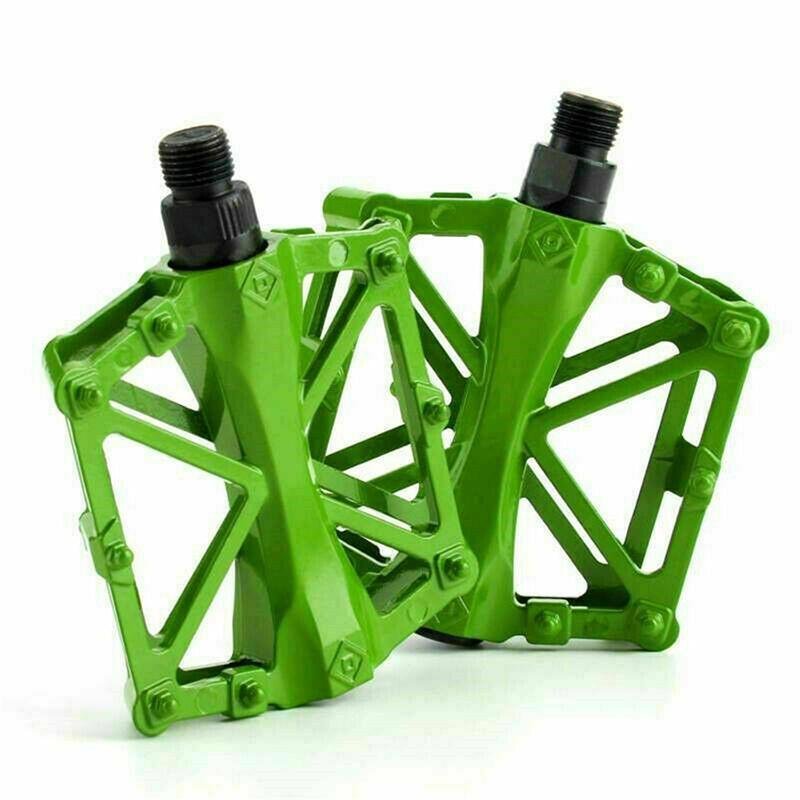 Bike Pedals Alloy Mountain Road MTB Colored Bicycle Nonslip Cycling Pedals 9/16" - Blue