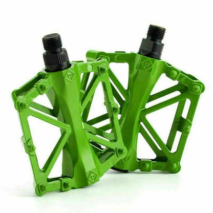 Bike Pedals Alloy Mountain Road MTB Colored Bicycle Nonslip Cycling Pedals 9/16" - Blue